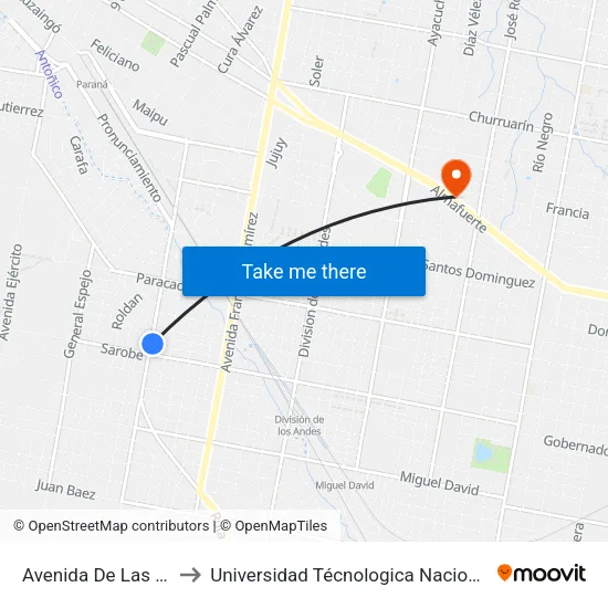 Avenida De Las Américas, 2663-2675 to Universidad Técnologica Nacional Facultad Regional Paraná (Utn Frp) map