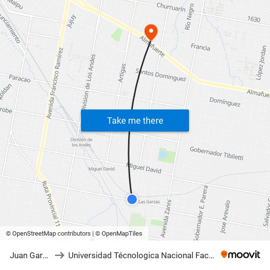 Juan Garrigó, 2404 to Universidad Técnologica Nacional Facultad Regional Paraná (Utn Frp) map