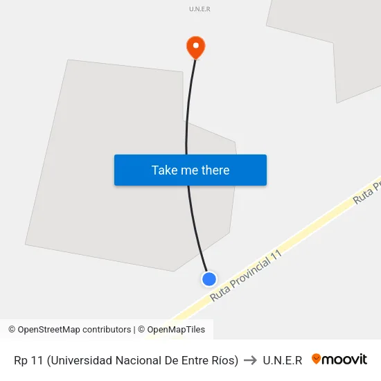 Rp 11 (Universidad Nacional De Entre Ríos) to U.N.E.R map
