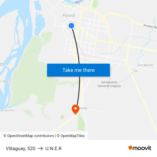 Villaguay, 520 to U.N.E.R map
