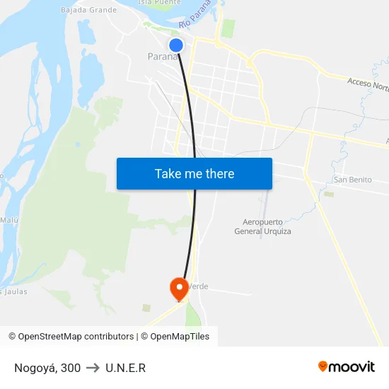 Nogoyá, 300 to U.N.E.R map