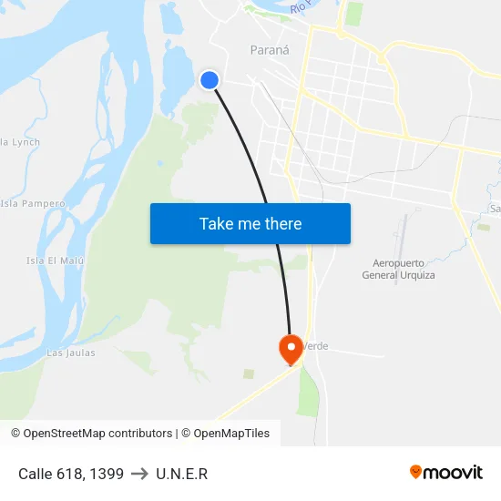 Calle 618, 1399 to U.N.E.R map