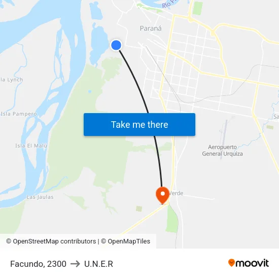 Facundo, 2300 to U.N.E.R map