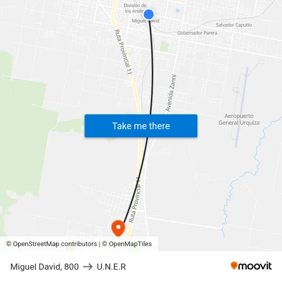 Miguel David, 800 to U.N.E.R map