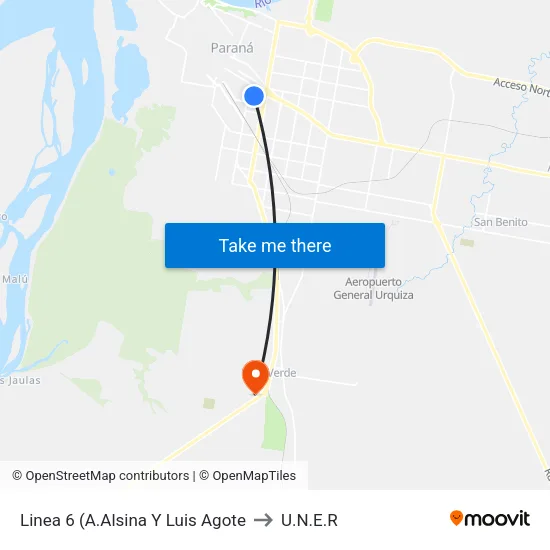 Linea 6 (A.Alsina Y Luis Agote to U.N.E.R map