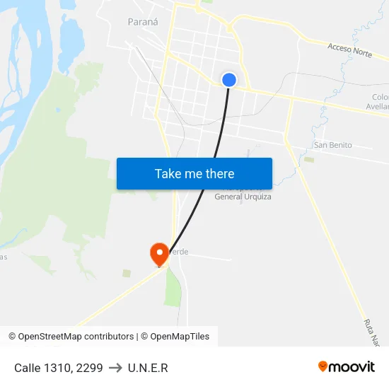 Calle 1310, 2299 to U.N.E.R map