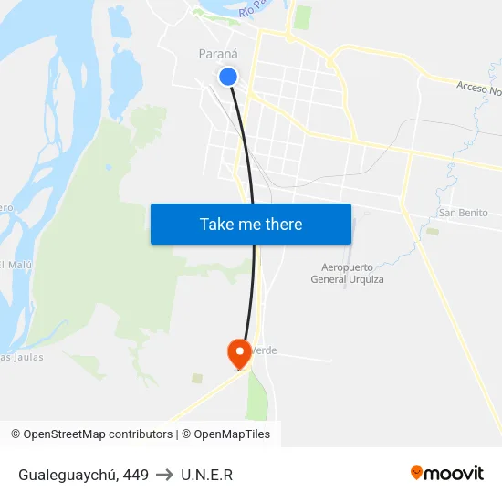 Gualeguaychú, 449 to U.N.E.R map