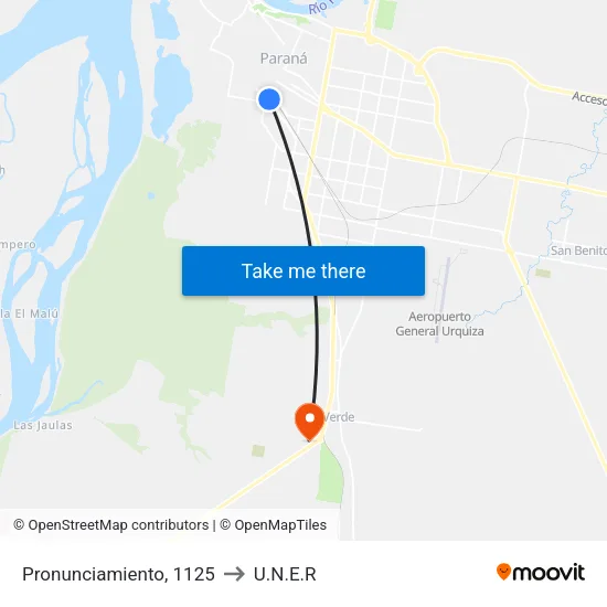 Pronunciamiento, 1125 to U.N.E.R map