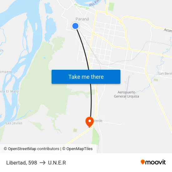 Libertad, 598 to U.N.E.R map