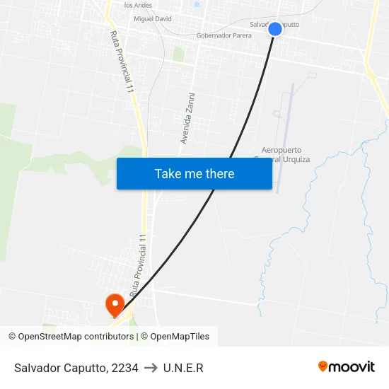 Salvador Caputto, 2234 to U.N.E.R map