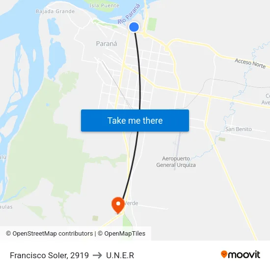 Francisco Soler, 2919 to U.N.E.R map