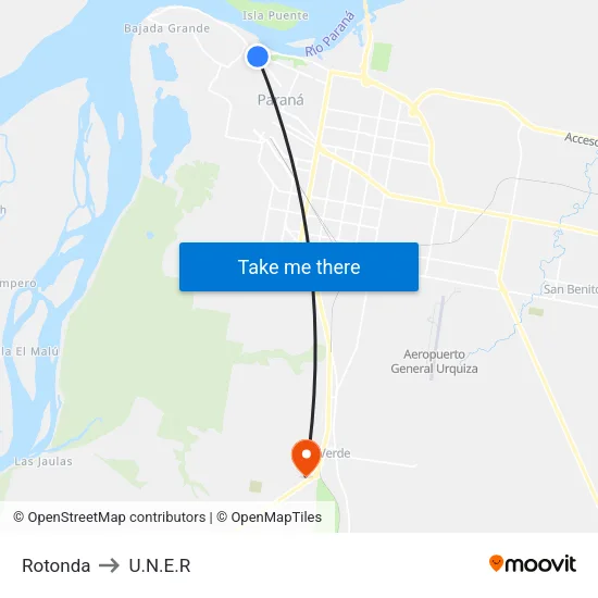 Rotonda to U.N.E.R map