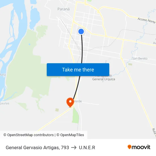 General Gervasio Artigas, 793 to U.N.E.R map
