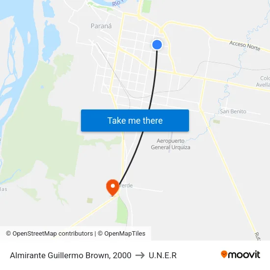 Almirante Guillermo Brown, 2000 to U.N.E.R map