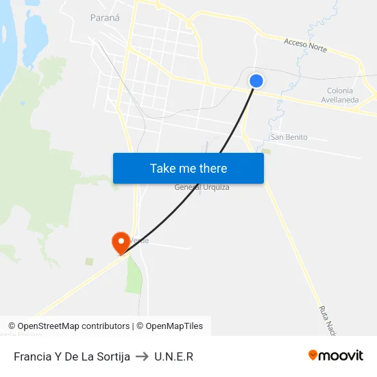 Francia Y De La Sortija to U.N.E.R map