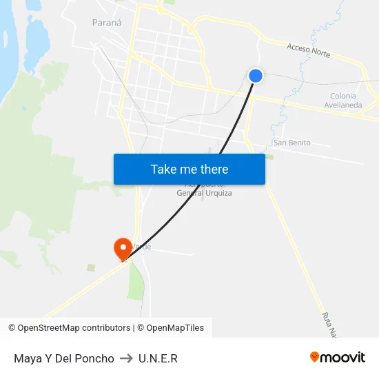Maya Y Del Poncho to U.N.E.R map