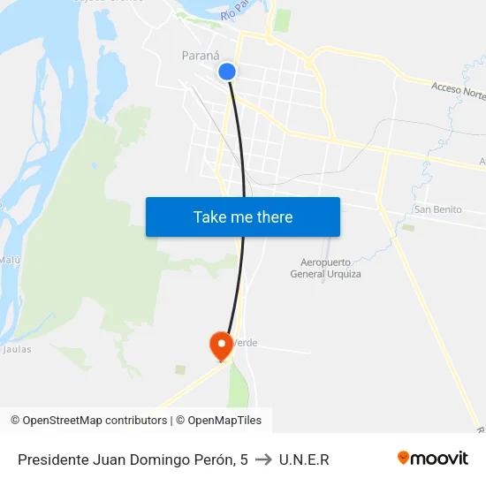 Presidente Juan Domingo Perón, 5 to U.N.E.R map