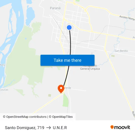 Santo Domiguez, 719 to U.N.E.R map