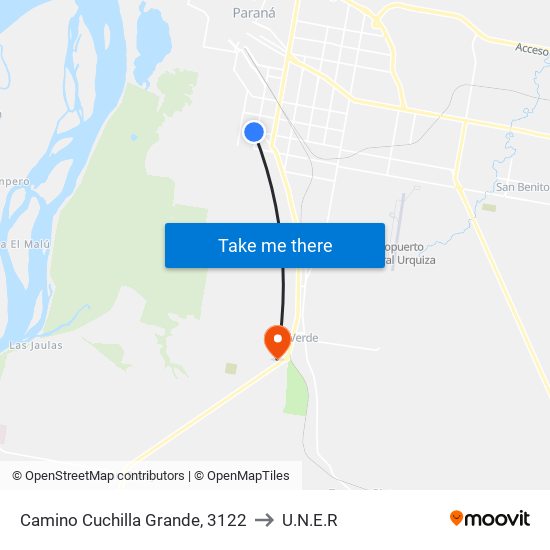 Camino Cuchilla Grande, 3122 to U.N.E.R map