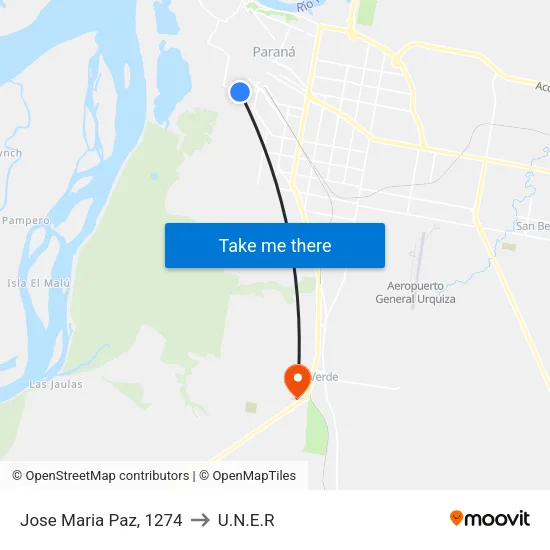 Jose Maria Paz, 1274 to U.N.E.R map