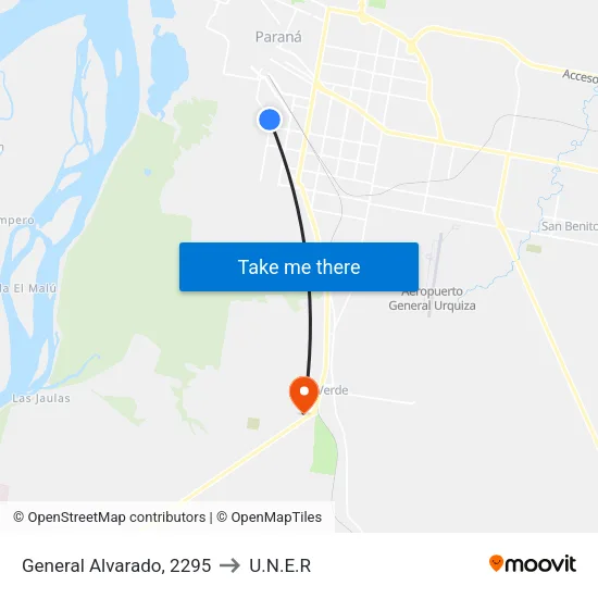General Alvarado, 2295 to U.N.E.R map