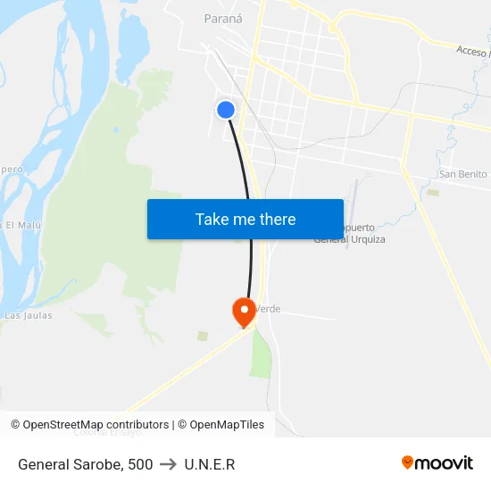 General Sarobe, 500 to U.N.E.R map