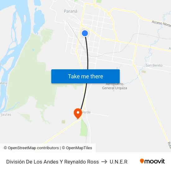División De Los Andes Y Reynaldo Ross to U.N.E.R map