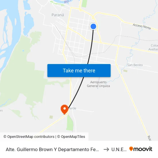 Alte. Guillermo Brown Y Departamento Federal to U.N.E.R map