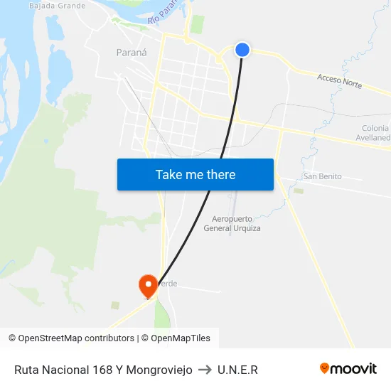 Ruta Nacional 168 Y Mongroviejo to U.N.E.R map