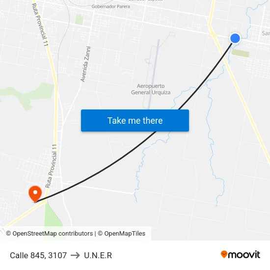 Calle 845, 3107 to U.N.E.R map