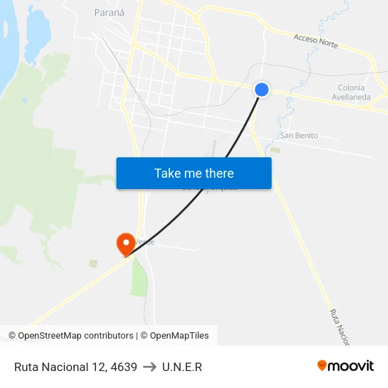 Ruta Nacional 12, 4639 to U.N.E.R map