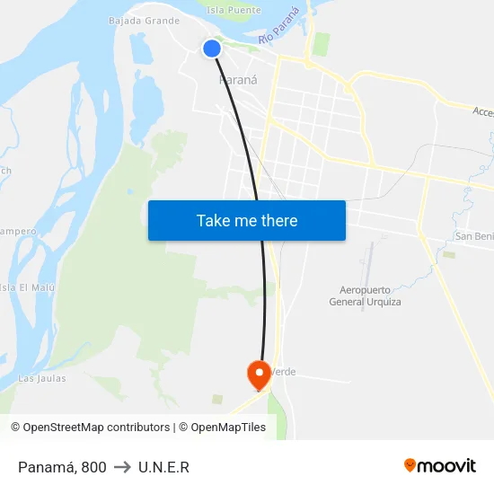 Panamá, 800 to U.N.E.R map