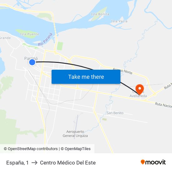 España, 1 to Centro Médico Del Este map