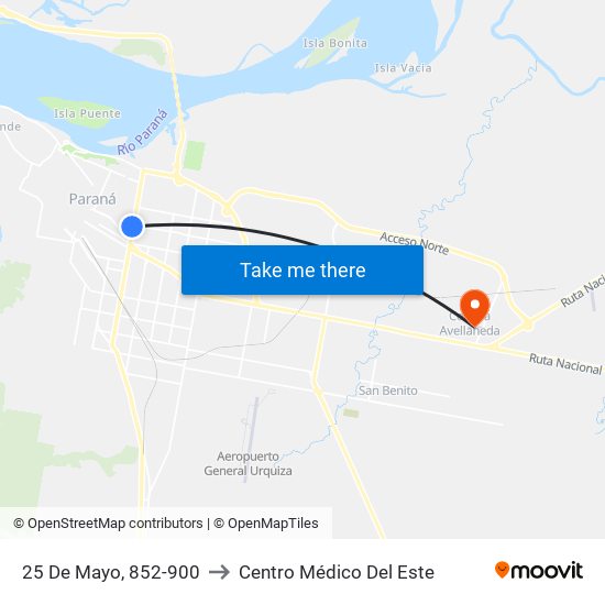 25 De Mayo, 852-900 to Centro Médico Del Este map