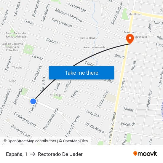 España, 1 to Rectorado De Uader map
