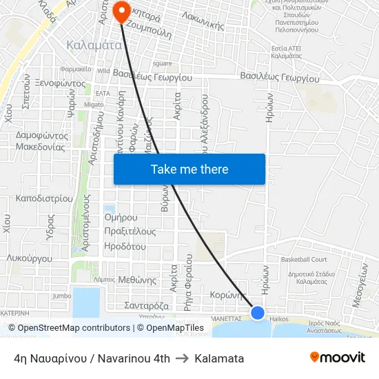 4η Ναυαρίνου / Navarinou 4th to Kalamata map