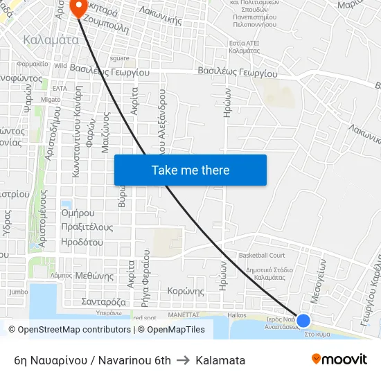 6η Ναυαρίνου / Navarinou 6th to Kalamata map