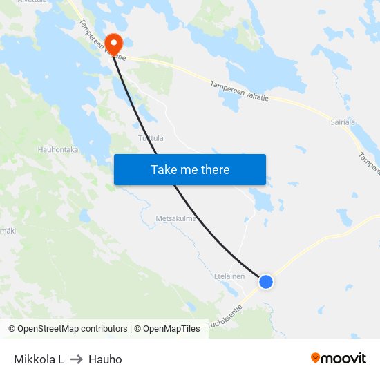 Mikkola L to Hauho map