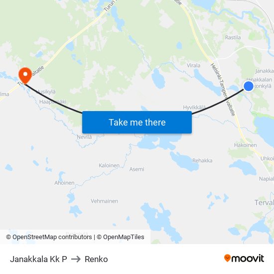 Janakkala Kk P to Renko map