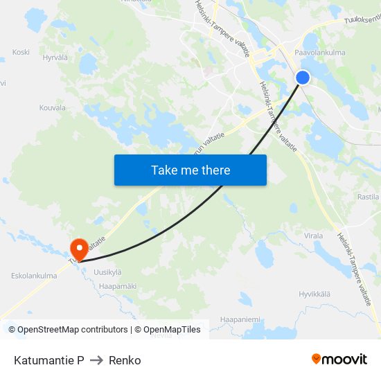 Katumantie P to Renko map