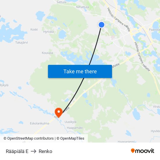 Rääpiälä E to Renko map