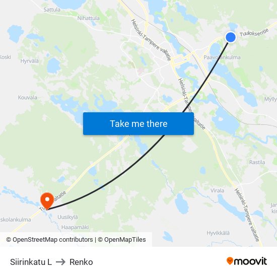 Siirinkatu L to Renko map