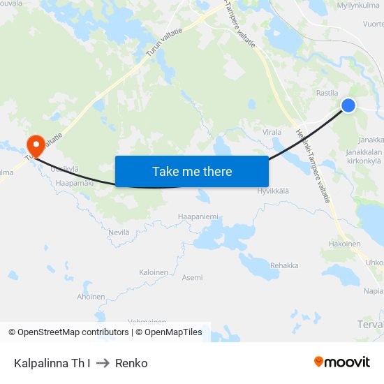 Kalpalinna Th I to Renko map