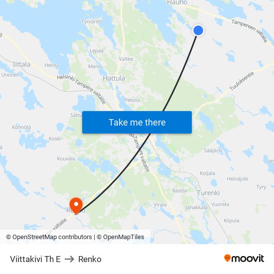 Viittakivi Th E to Renko map