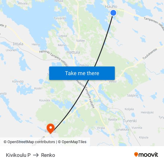 Kivikoulu P to Renko map