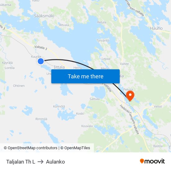 Taljalan Th L to Aulanko map