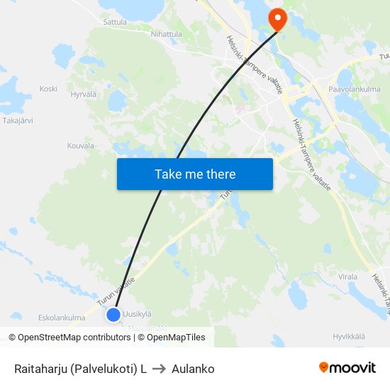 Raitaharju (Palvelukoti) L to Aulanko map