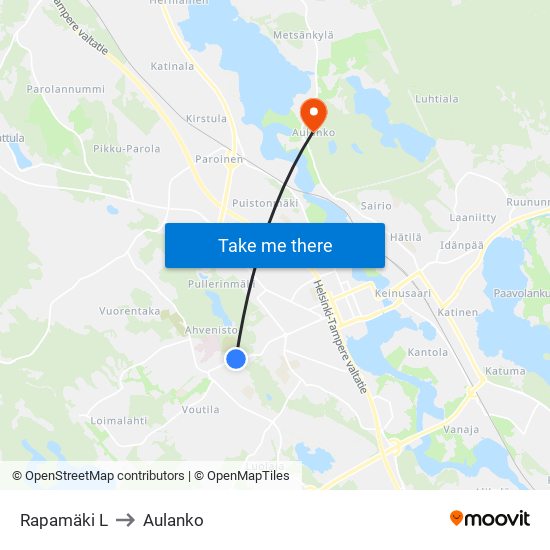 Rapamäki L to Aulanko map