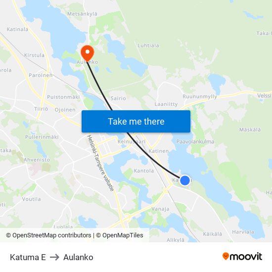 Katuma E to Aulanko map