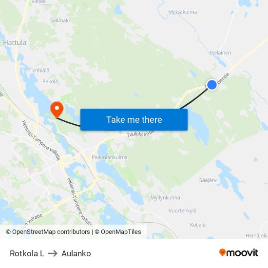 Rotkola L to Aulanko map